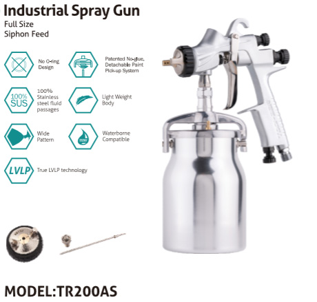 TR200AS Industrial HVLP Siphon Feed Fluid Spray Gun Manual